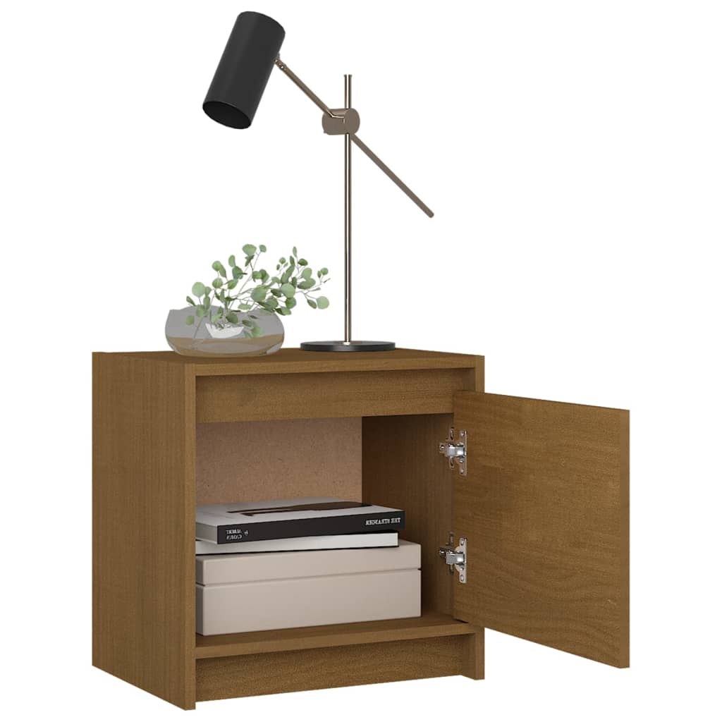 Nattbord 2 stk 40x30,5x40 cm heltre furu honningbrun