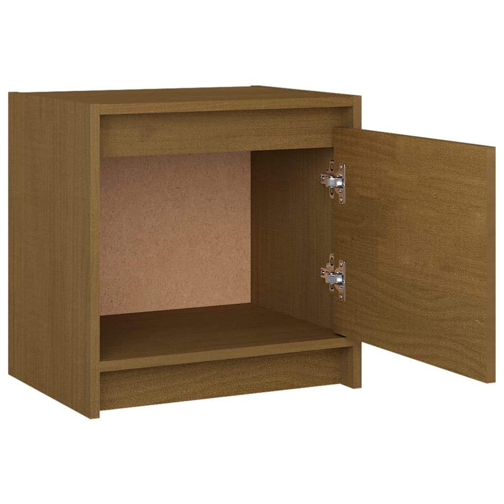 Nattbord 2 stk 40x30,5x40 cm heltre furu honningbrun