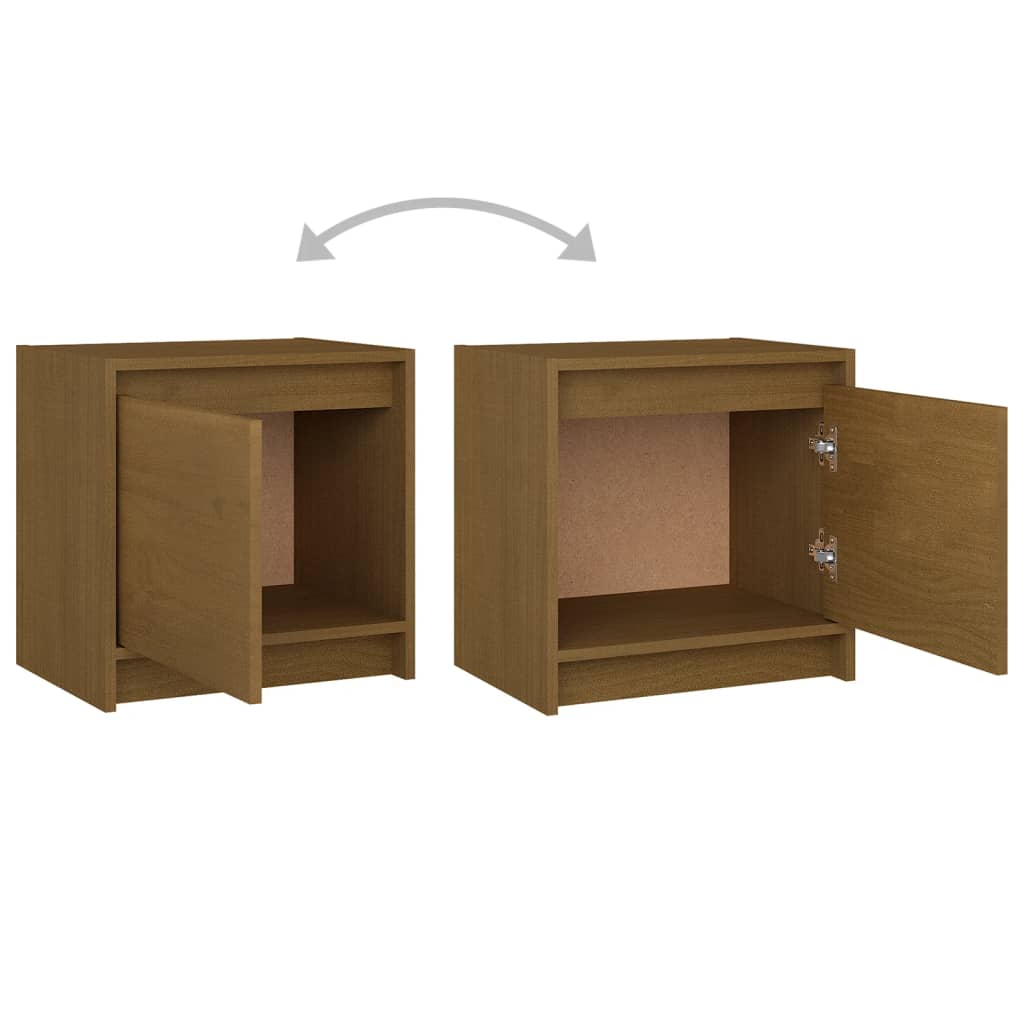 Nattbord 2 stk 40x30,5x40 cm heltre furu honningbrun