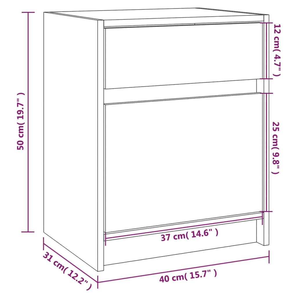 Nattbord 40x31x50 cm heltre furu