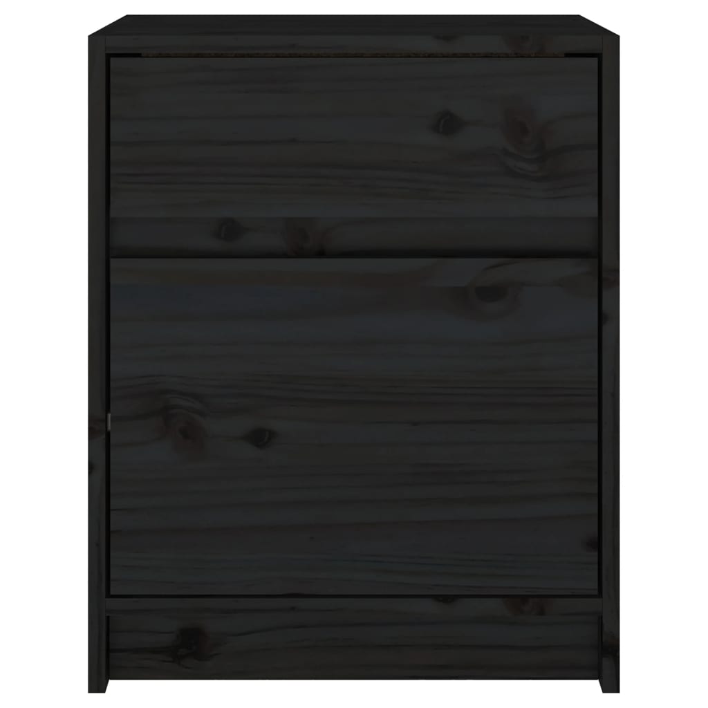 Nattbord 2 stk 40x31x50 cm heltre furu svart
