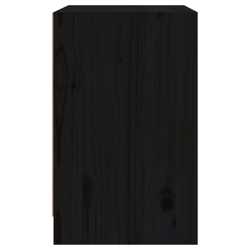 Nattbord 2 stk 40x31x50 cm heltre furu svart