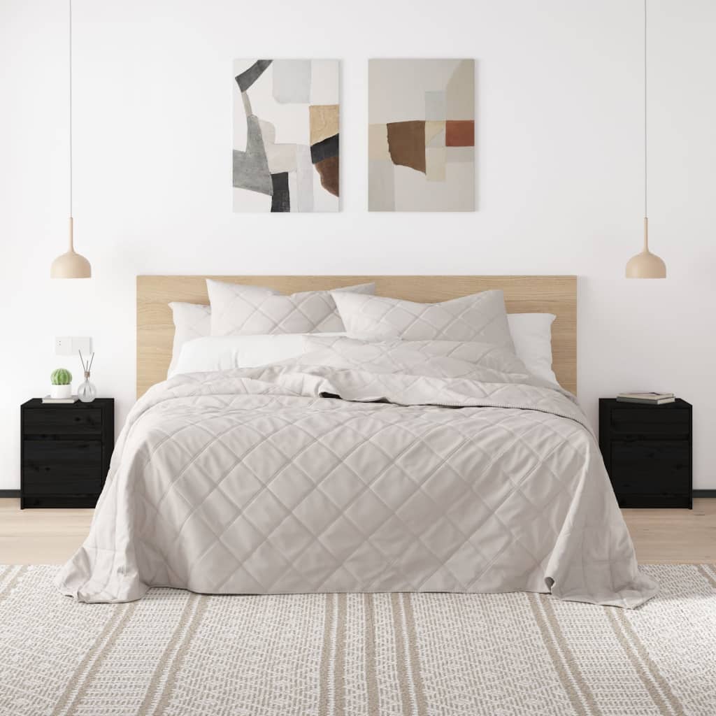 Nattbord 2 stk 40x31x50 cm heltre furu svart