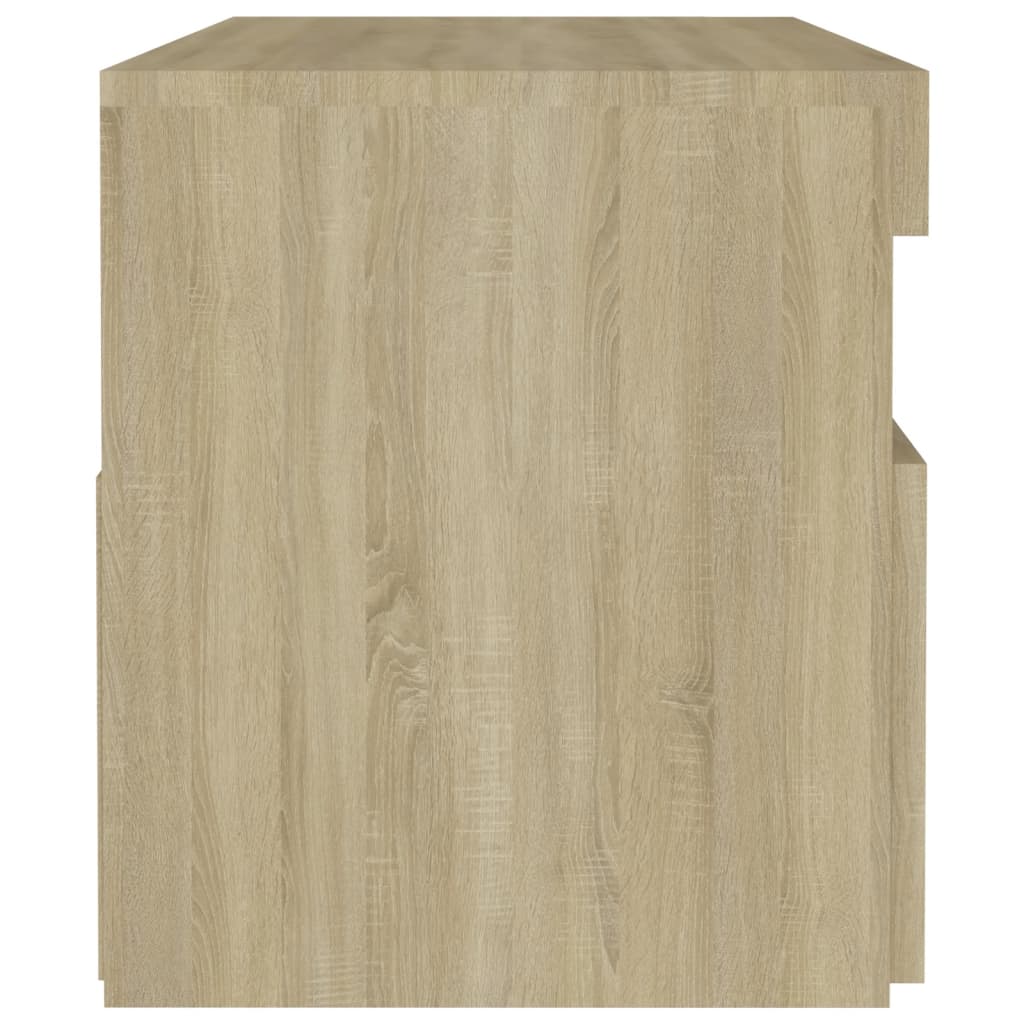 Nattbord & LED-lys 2 stk sonoma eik 60x35x40 cm