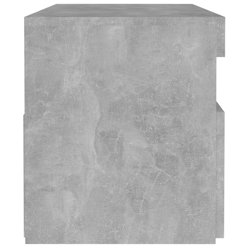 Nattbord & LED-lys 2 stk betonggrå 60x35x40 cm