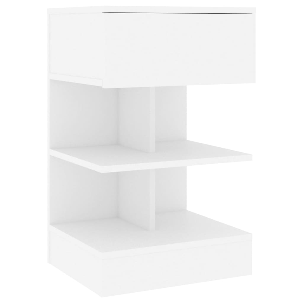 Nattbord hvit 40x35x65 cm sponplate