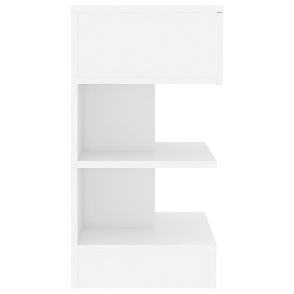 Nattbord hvit 40x35x65 cm sponplate