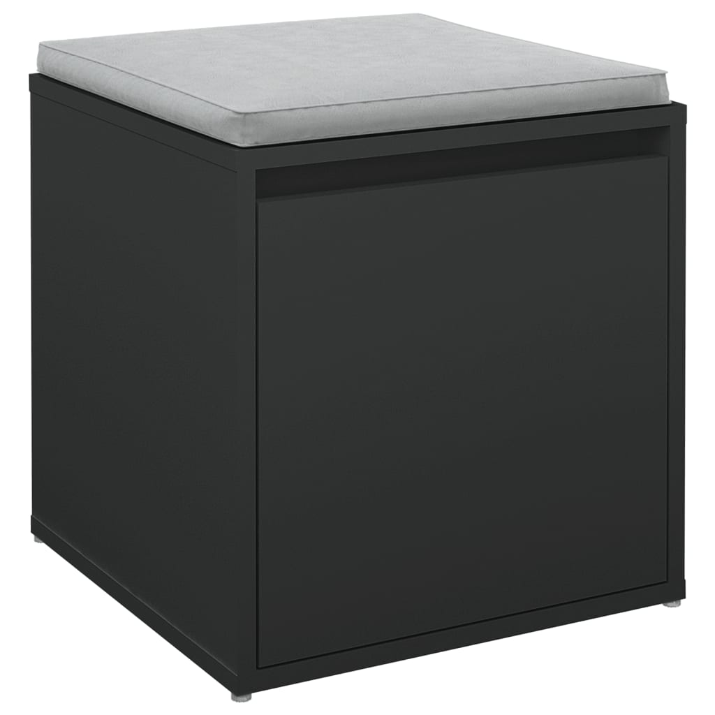 Oppbevaringsskap svart 40,5x40x40 cm konstruert tre