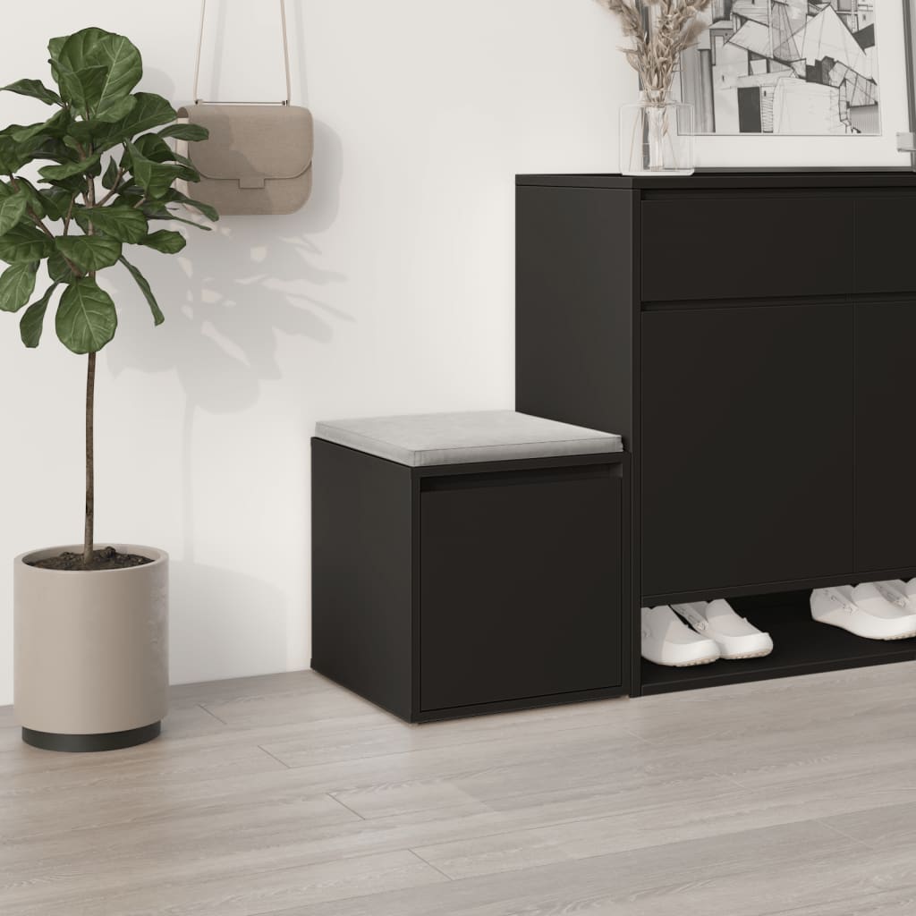 Oppbevaringsskap svart 40,5x40x40 cm konstruert tre