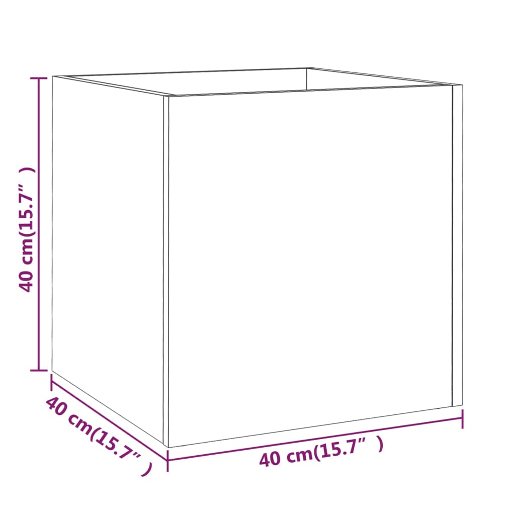 Plantekasse betonggrå 40x40x40 cm konstruert tre