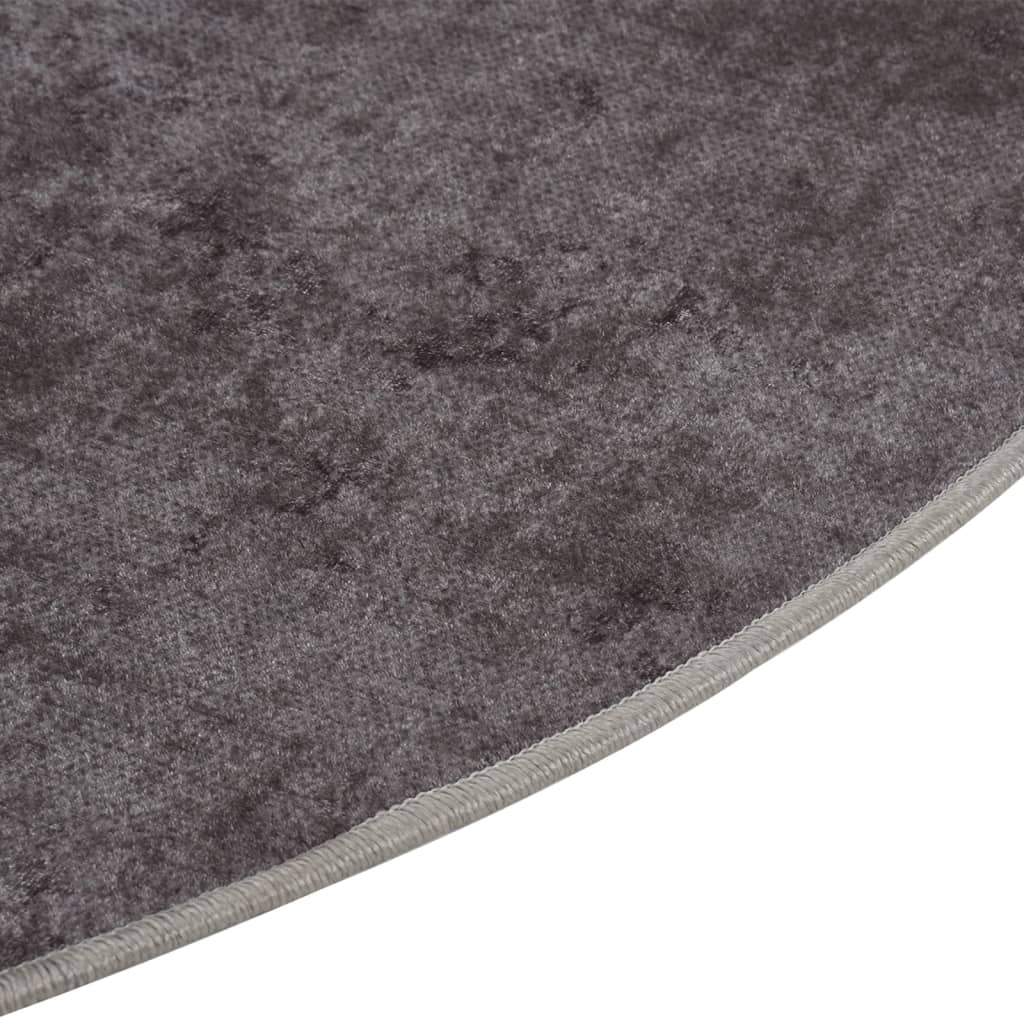 Vaskbart teppe φ120 cm grå sklisikker