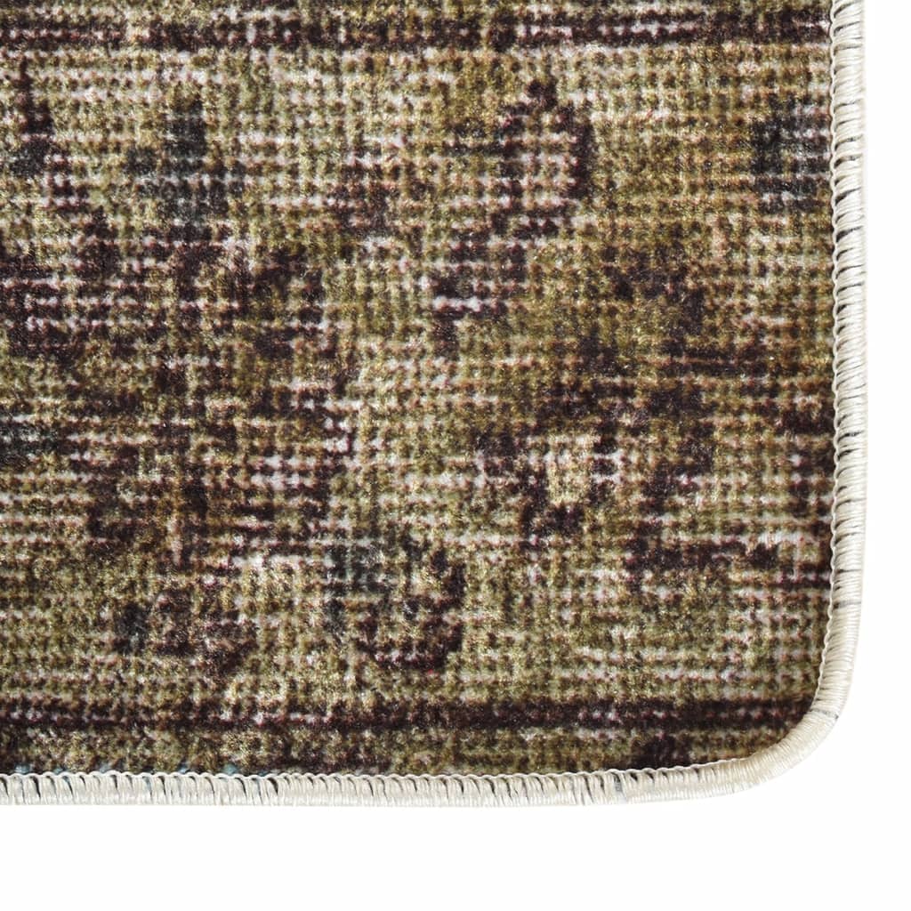 Vaskbart teppe med lappemønster 80x300 cm flerfarget sklisikker
