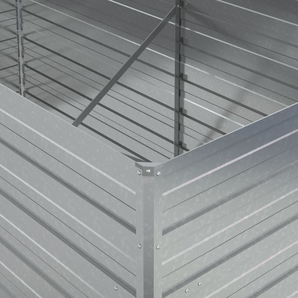 Høybed 160x80x77 cm galvanisert stål sølv