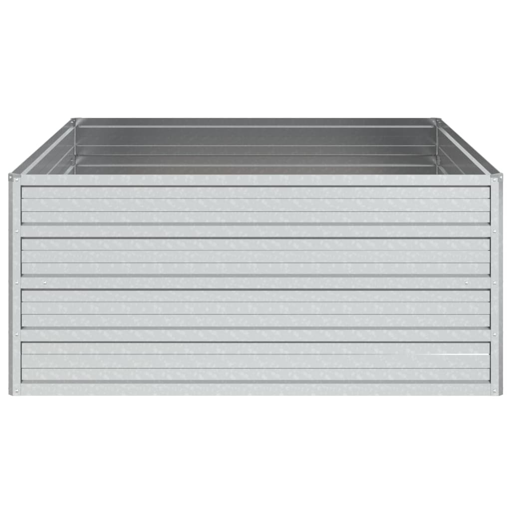 Høybed 100x100x45 cm galvanisert stål sølv
