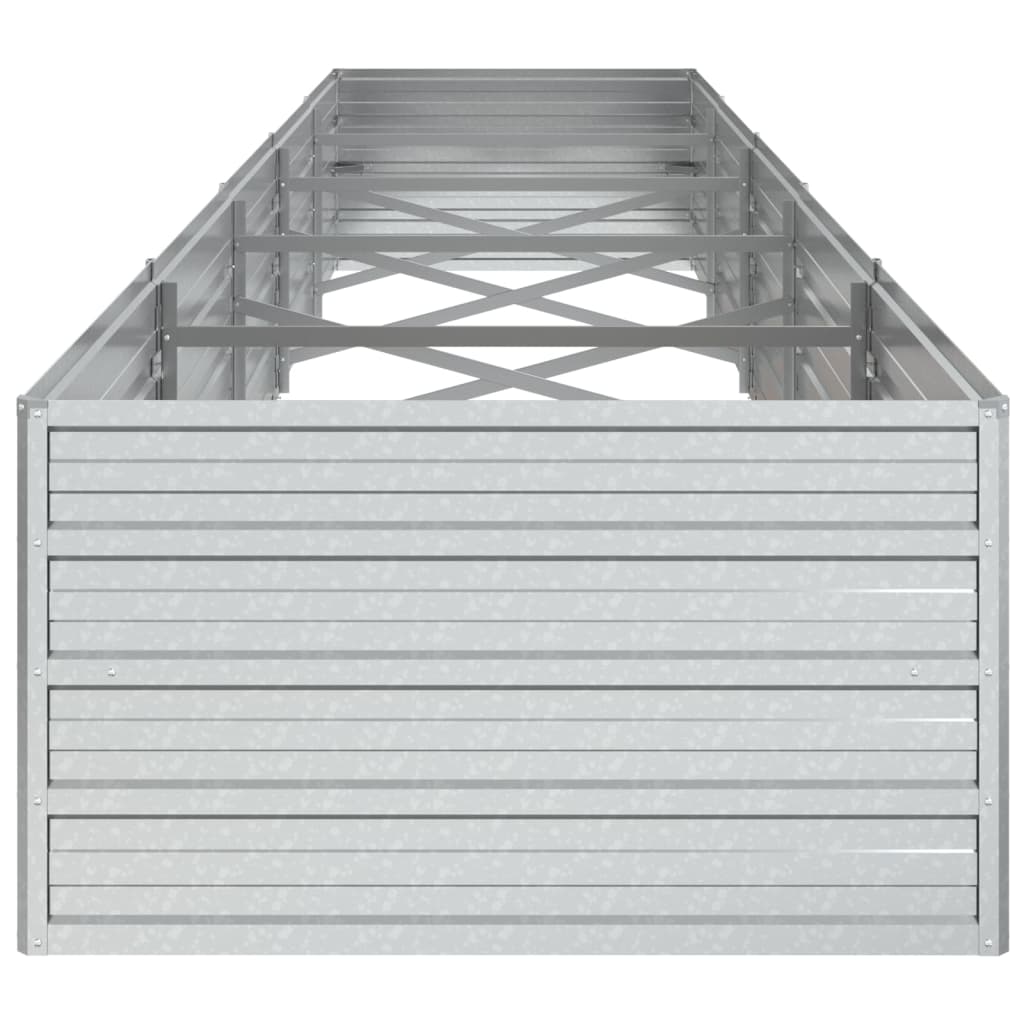 Høybed 400x80x45 cm galvanisert stål sølv