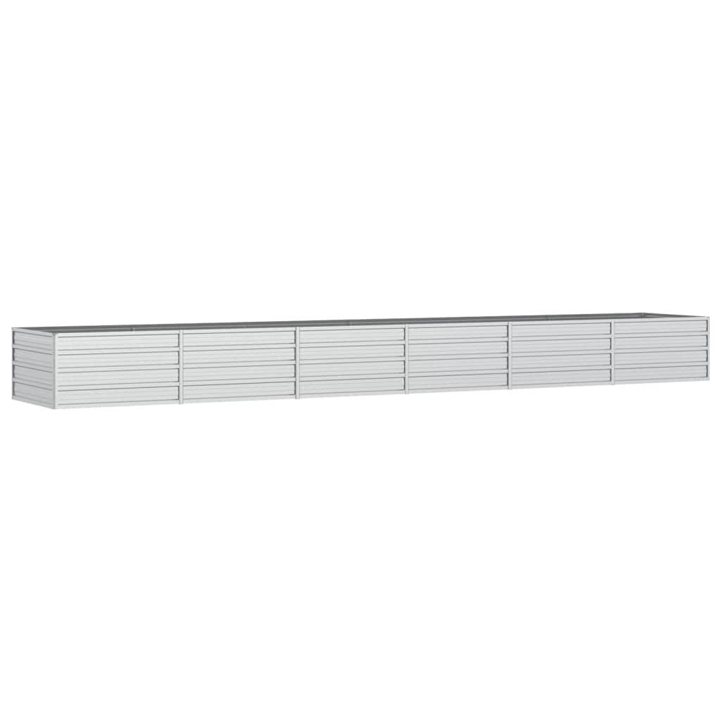 Høybed 480x80x45 cm galvanisert stål sølv