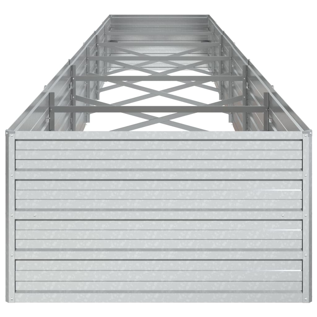Høybed 480x80x45 cm galvanisert stål sølv