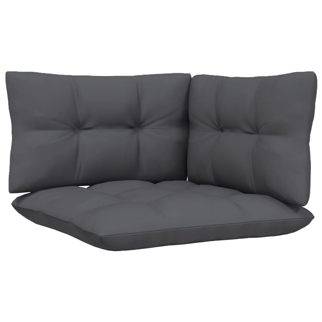Hagesofagruppe med puter 3 deler svart heltre furu