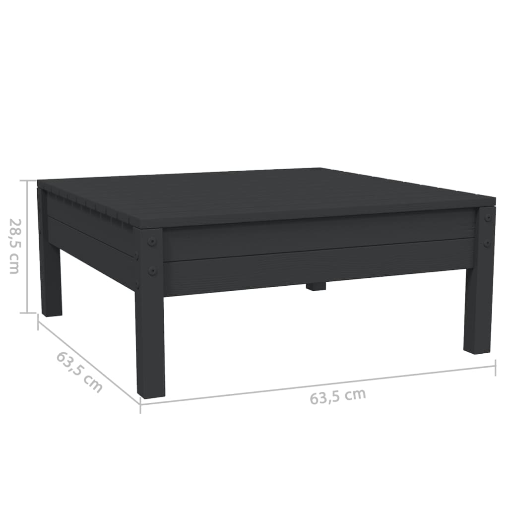 Hagesofagruppe med puter 3 deler svart heltre furu