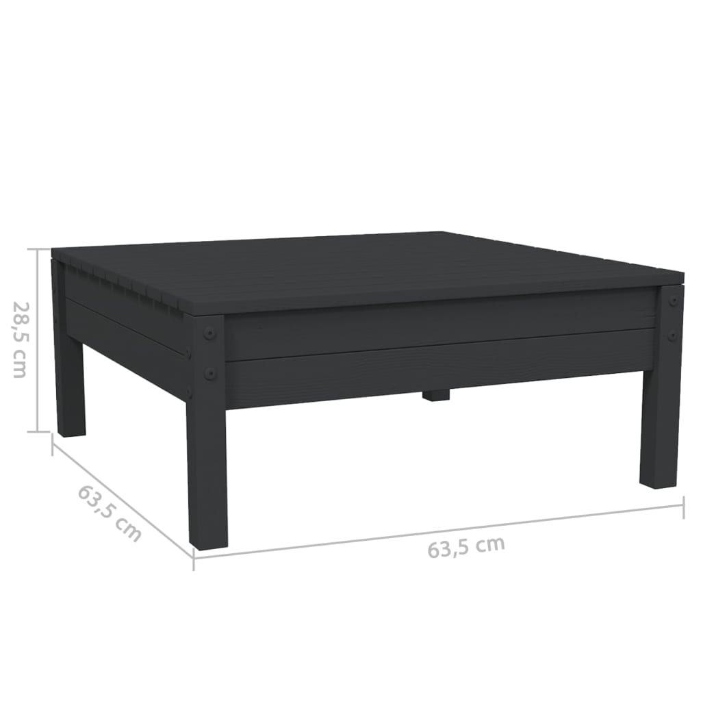 Hagesofagruppe med puter 3 deler svart heltre furu