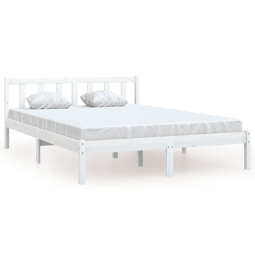 Sengeramme heltre furu 140x190 cm hvit