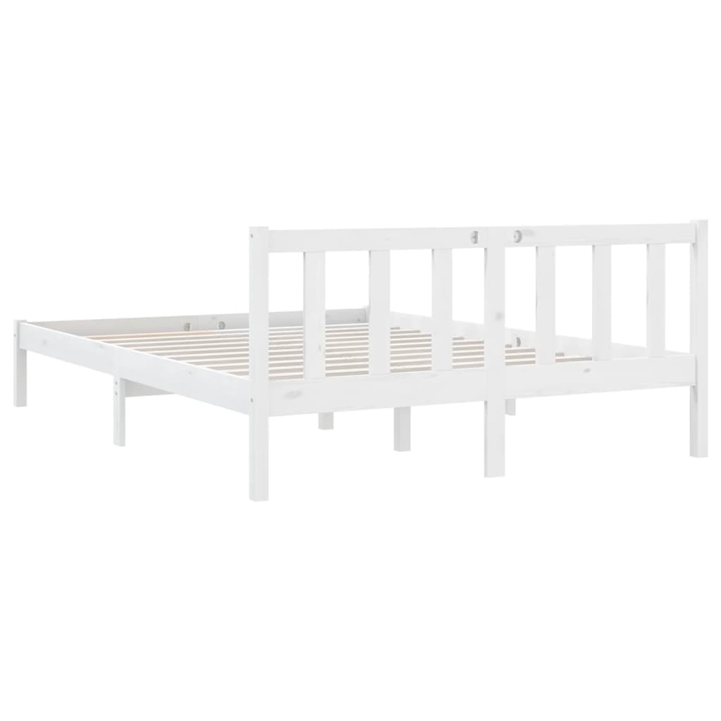 Sengeramme heltre furu 140x190 cm hvit