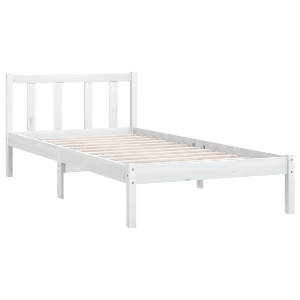 Sengeramme hvit heltre furu 90x200 cm