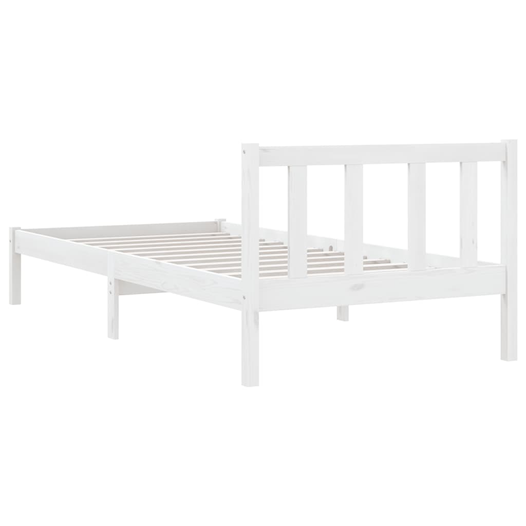 Sengeramme hvit heltre furu 90x200 cm