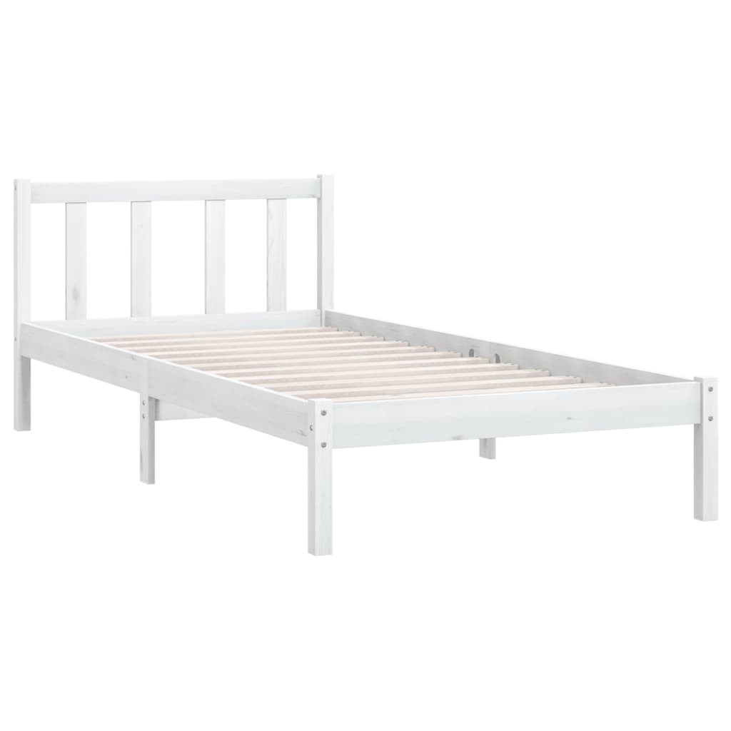 Sengeramme hvit heltre furu 100x200 cm