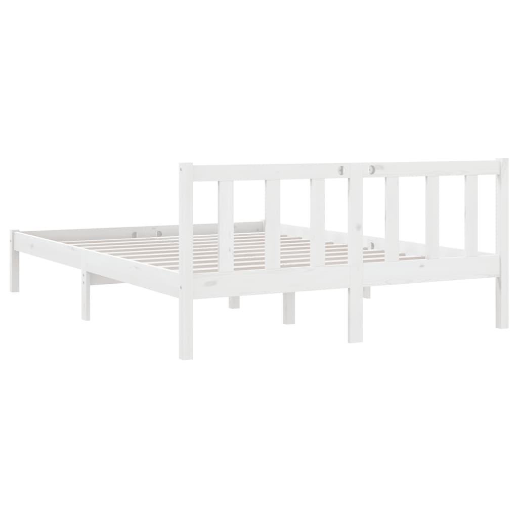 Sengeramme hvit heltre furu 140x200 cm