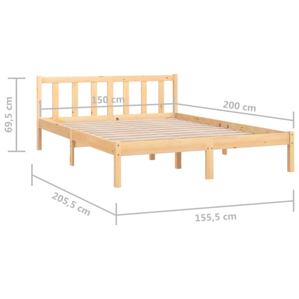 Sengeramme heltre furu 150x200 cm 5FT King Size