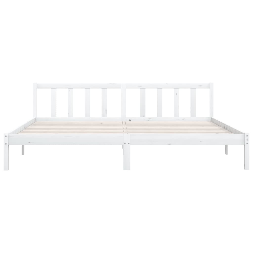 Sengeramme hvit heltre furu 200x200 cm