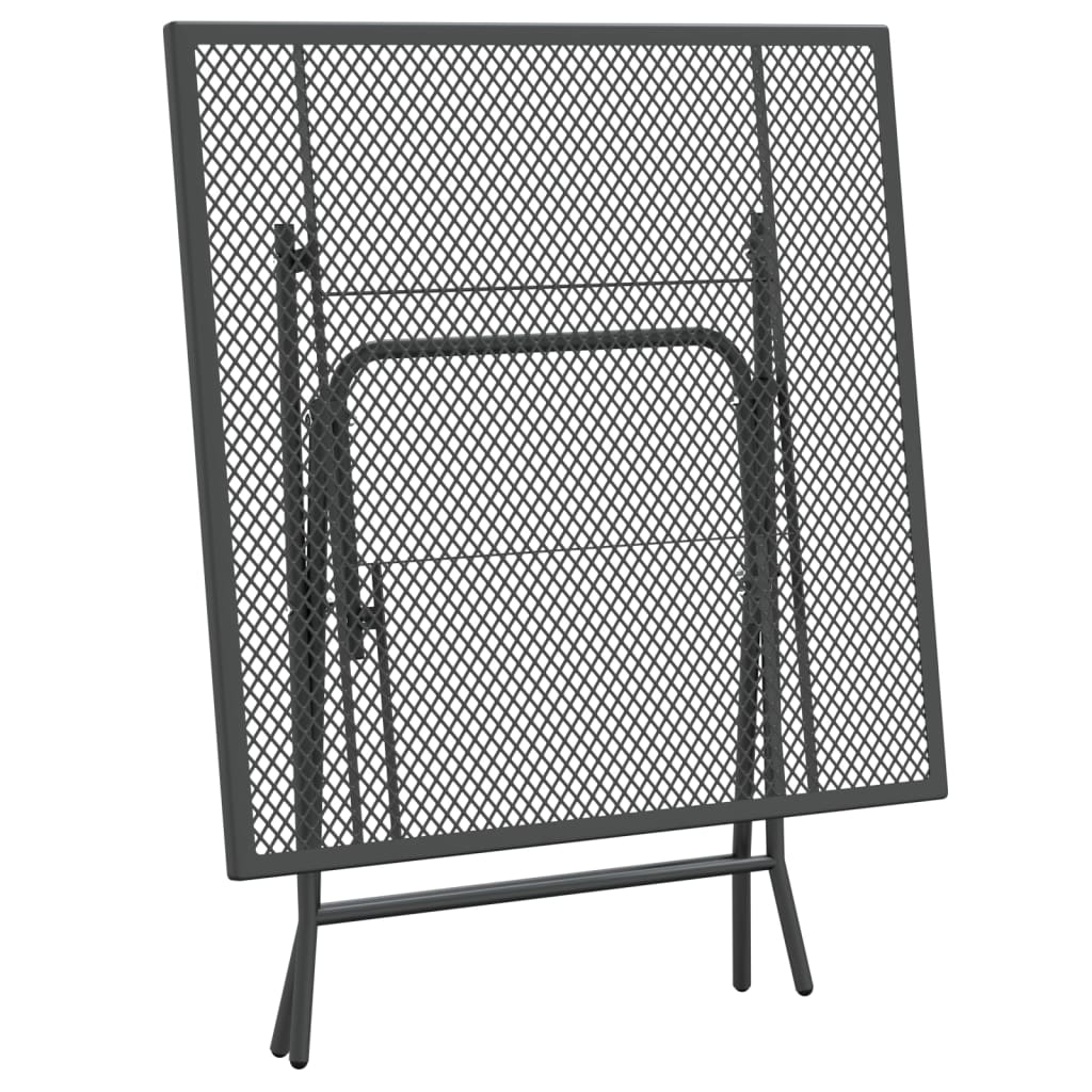 Hagebord 80x80x72 cm strekkmetall netting antrasitt