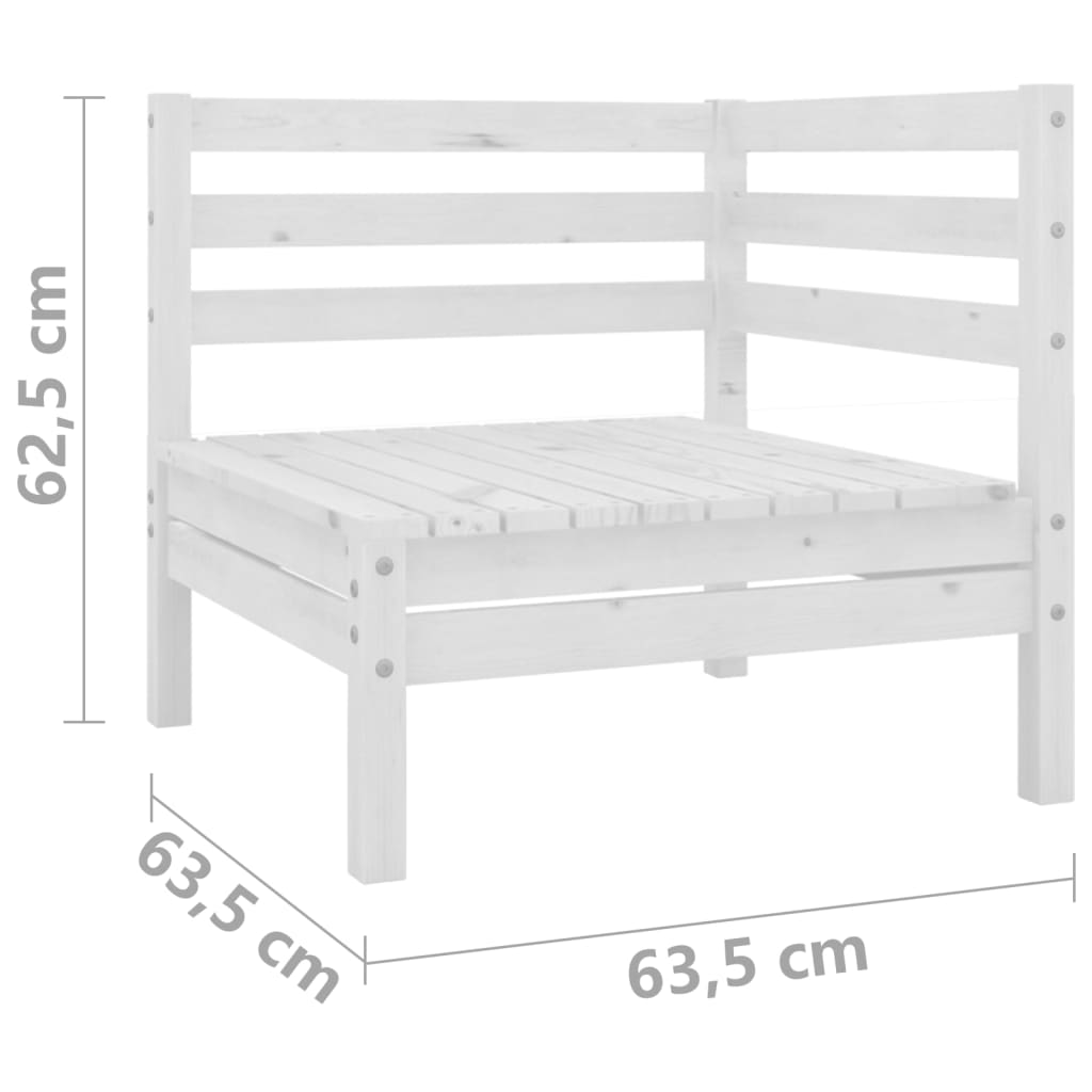 2-seters hagesofa hvit heltre furu