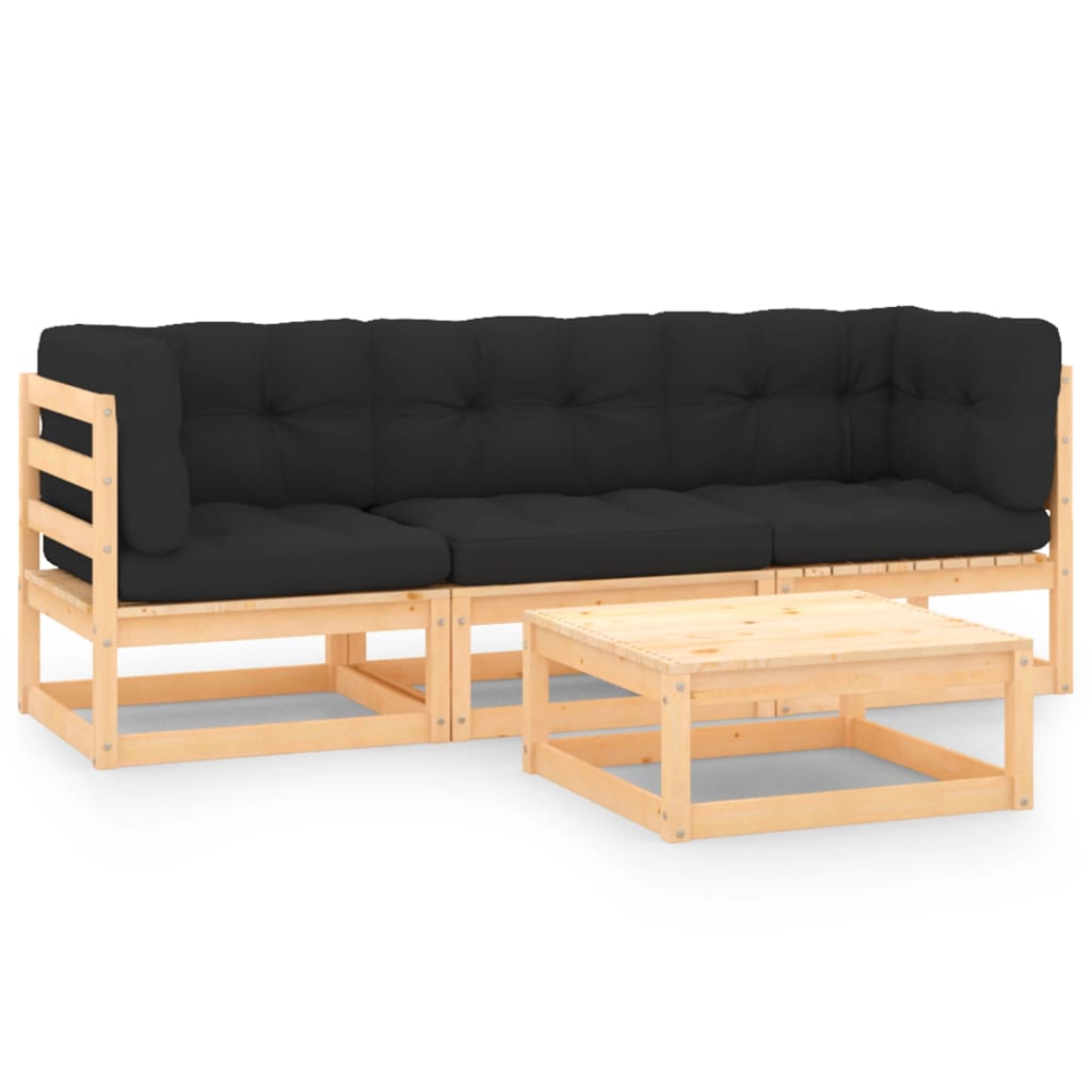 Hagesofagruppe med puter 4 deler heltre furu