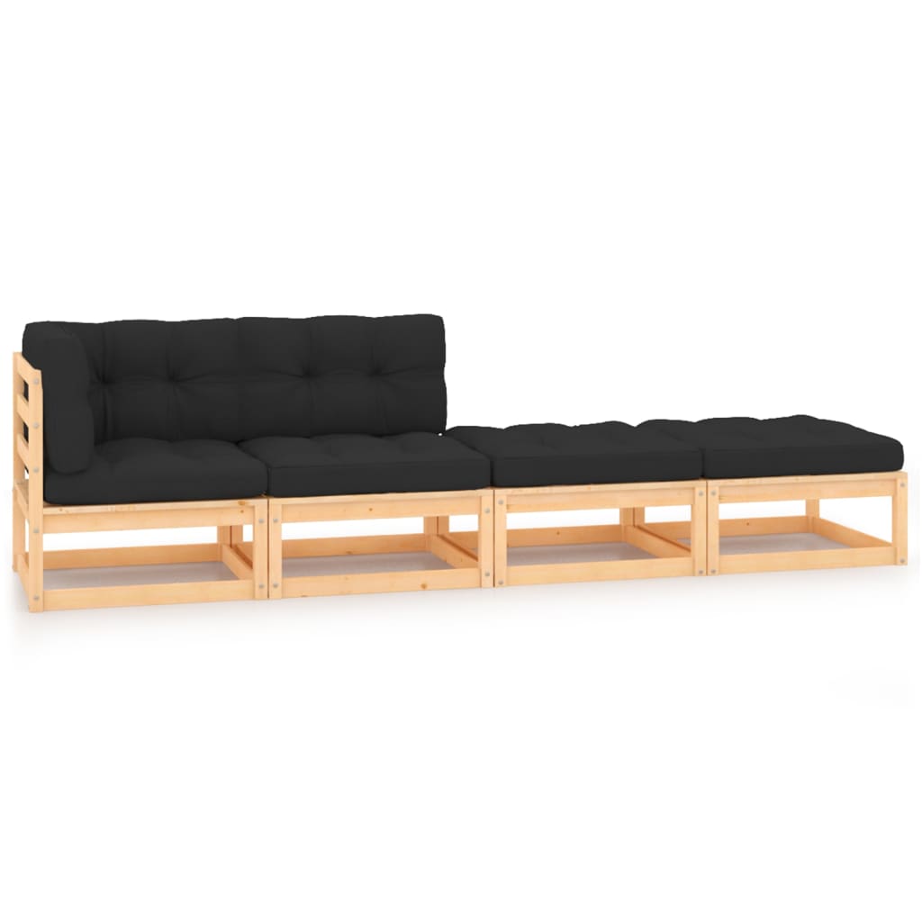 Hagesofagruppe med puter 4 deler heltre furu