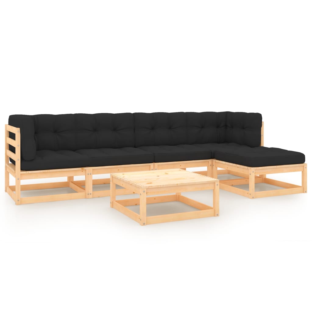 Hagesofagruppe med puter 6 deler heltre furu
