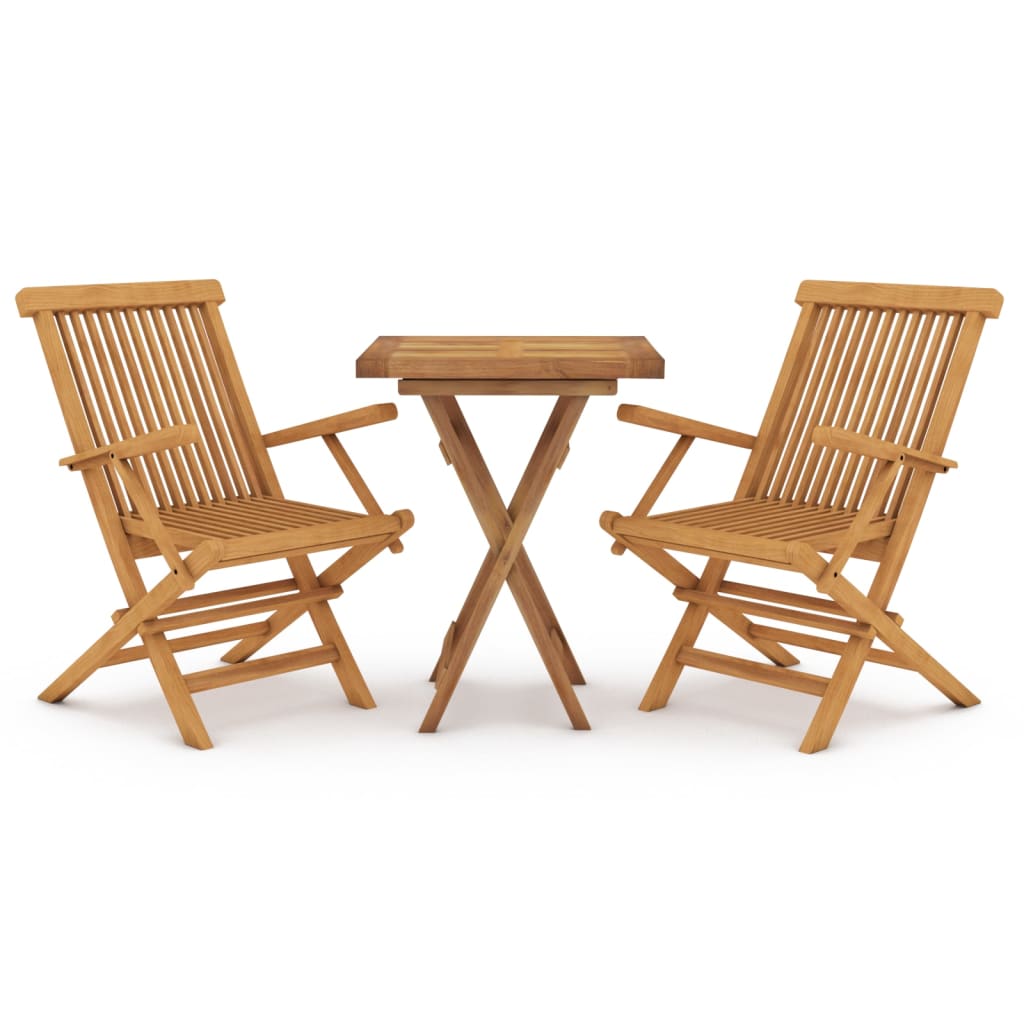 Hagespisestuesett 3 deler heltre teak