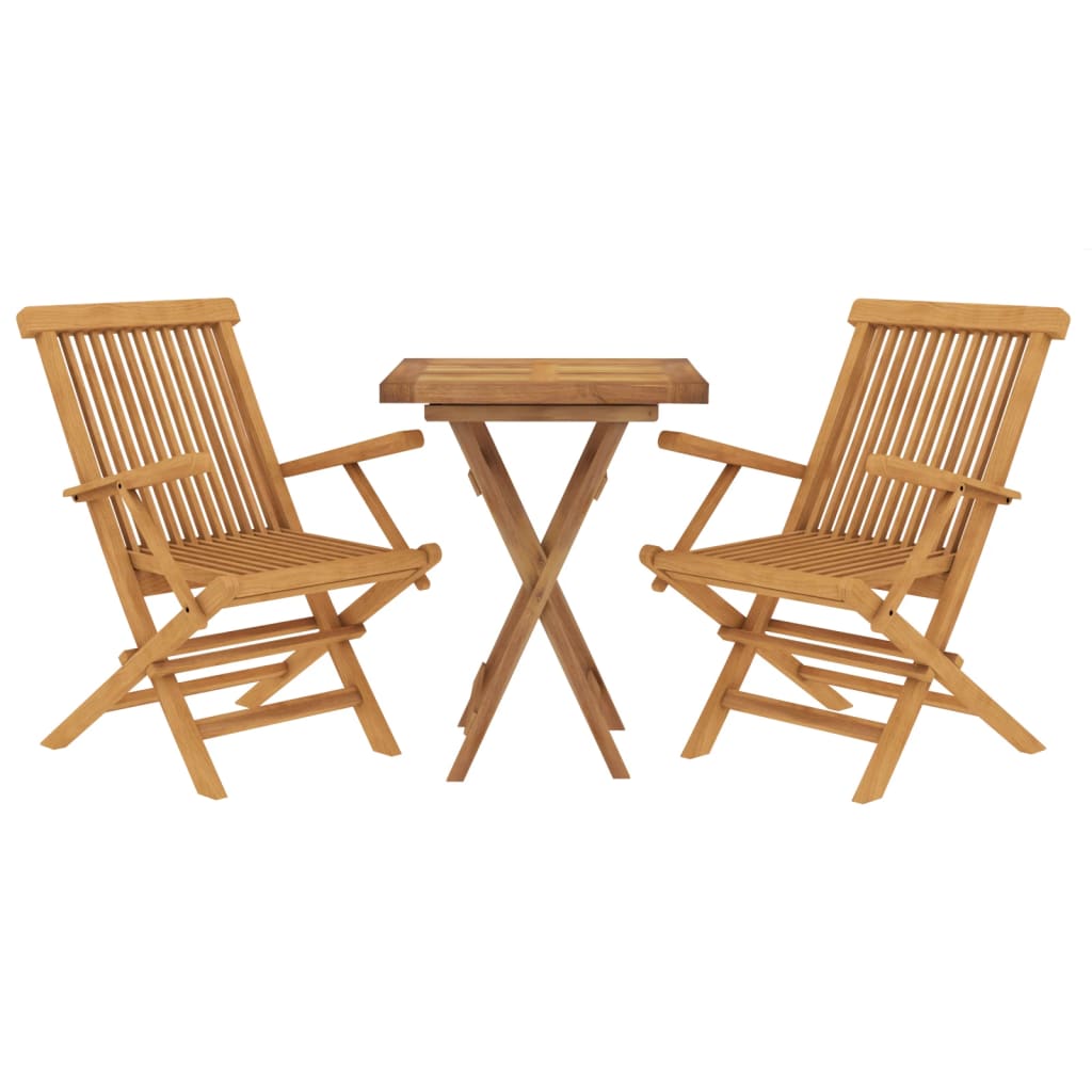 Hagespisestuesett 3 deler heltre teak