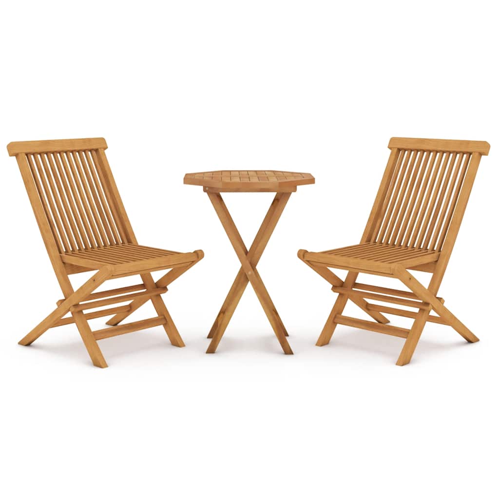 Hagespisestuesett 3 deler heltre teak