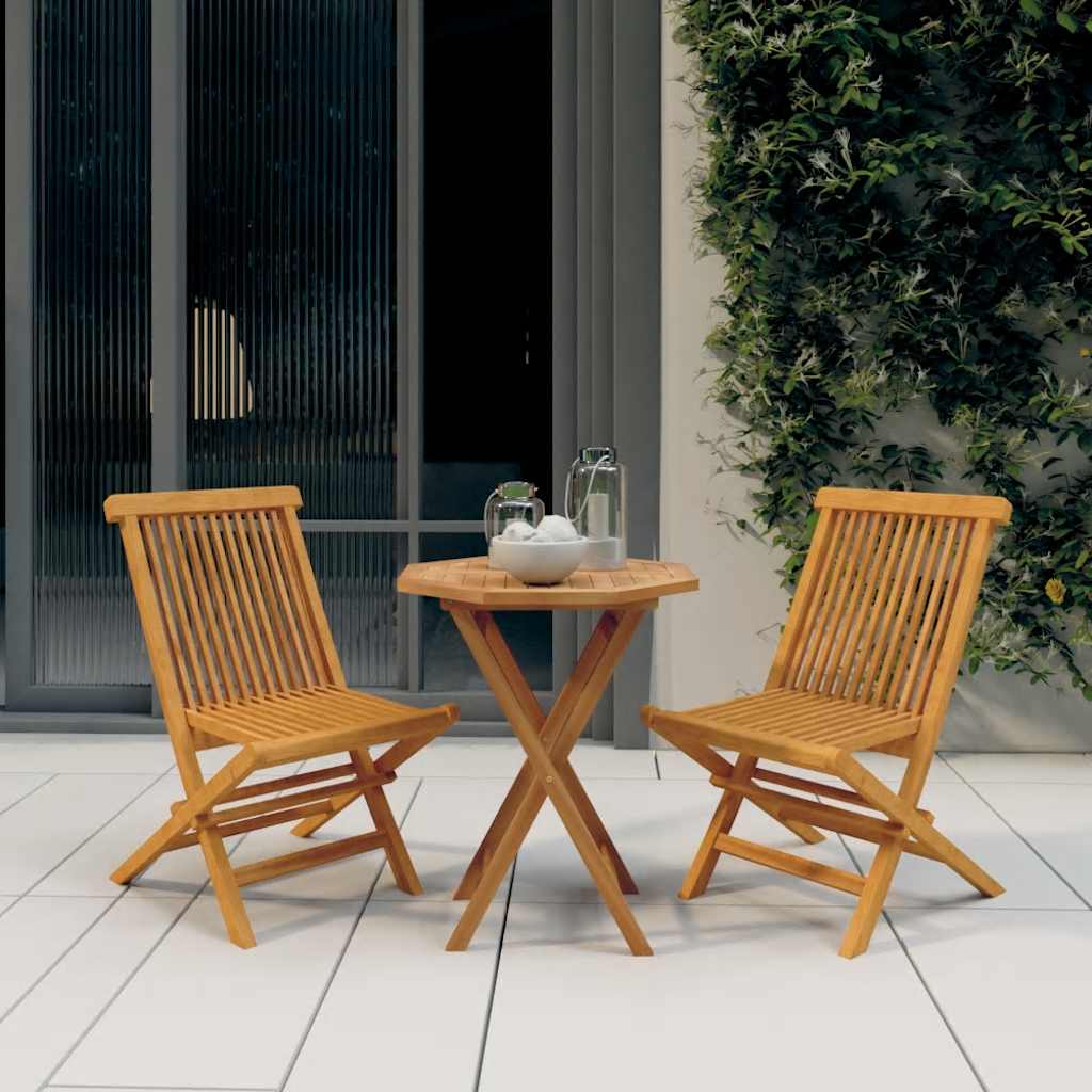 Hagespisestuesett 3 deler heltre teak