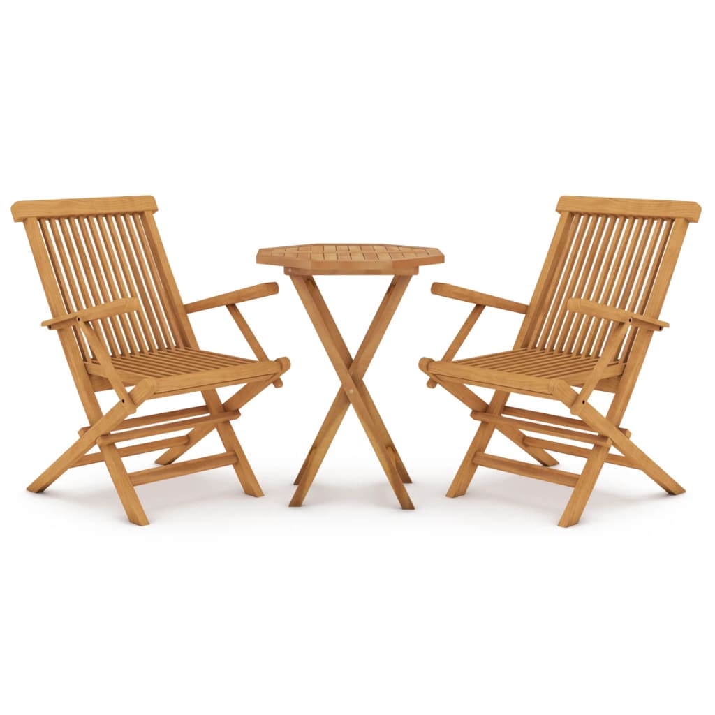 Hagespisestuesett 3 deler heltre teak