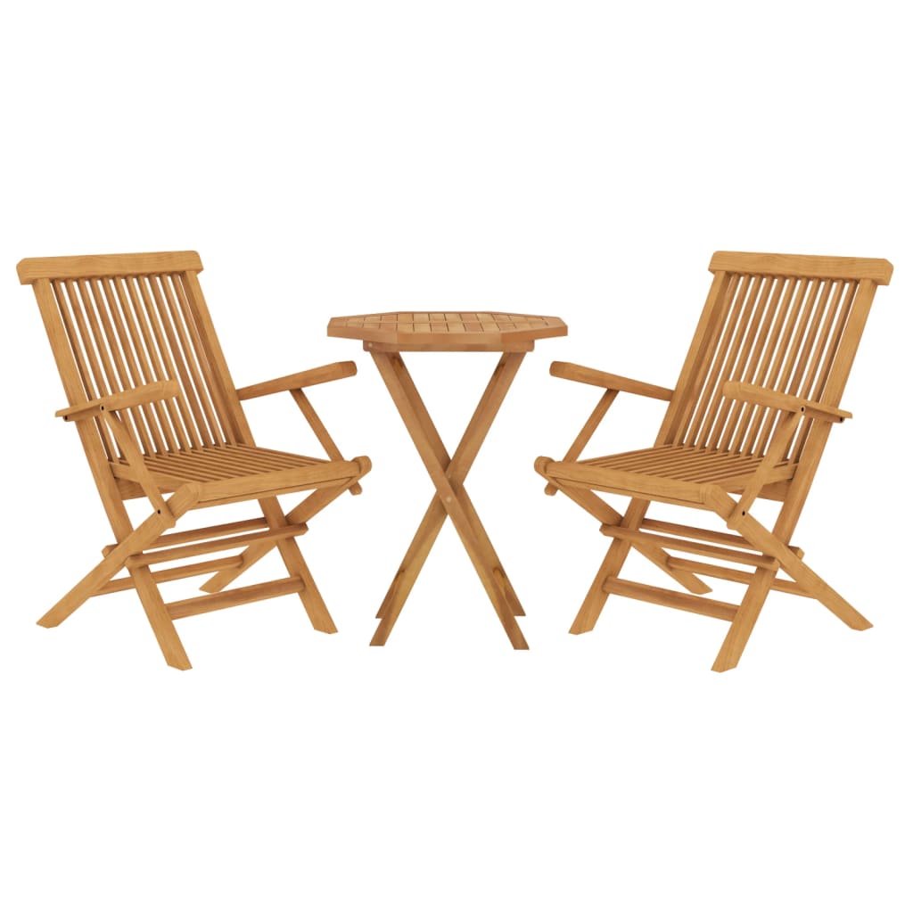 Hagespisestuesett 3 deler heltre teak