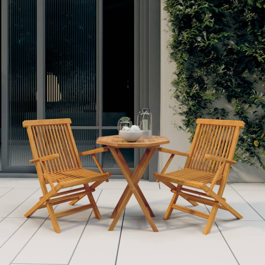 Hagespisestuesett 3 deler heltre teak