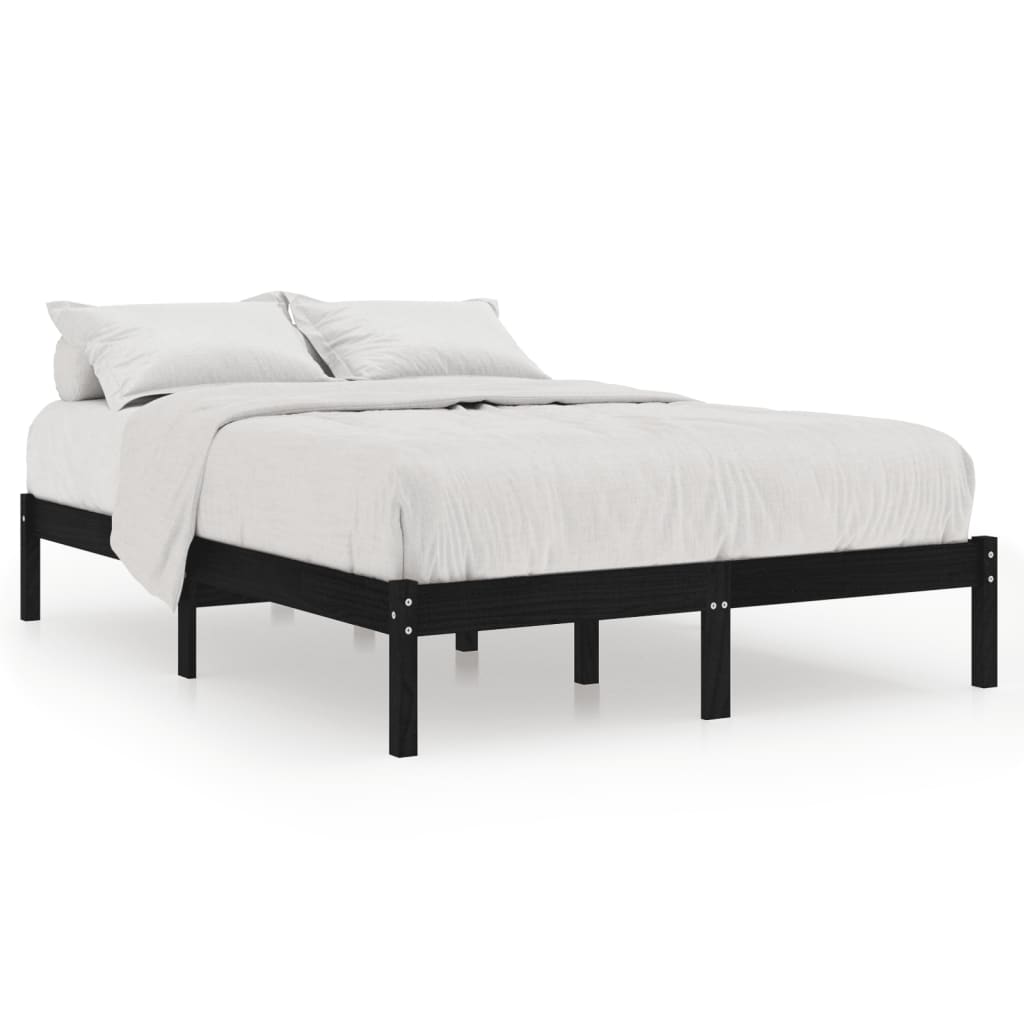 Sengeramme heltre furu 140x190 cm svart