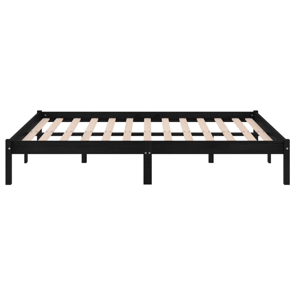 Sengeramme heltre furu 140x190 cm svart