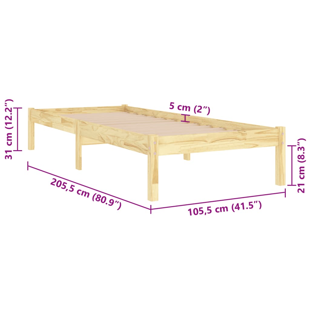 Sengeramme heltre furu 100x200 cm
