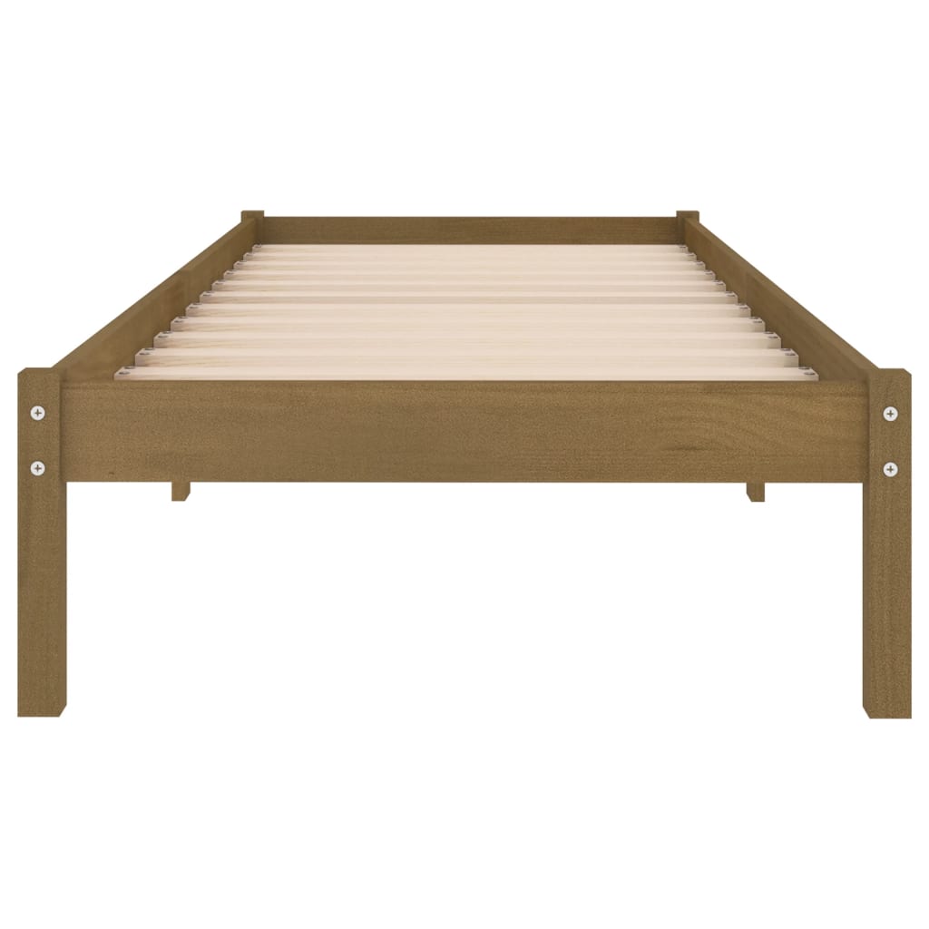 Sengeramme honningbrun heltre furu 100x200 cm