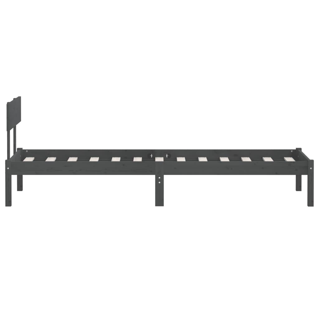 Sengeramme grå heltre furu 90x190 cm Single