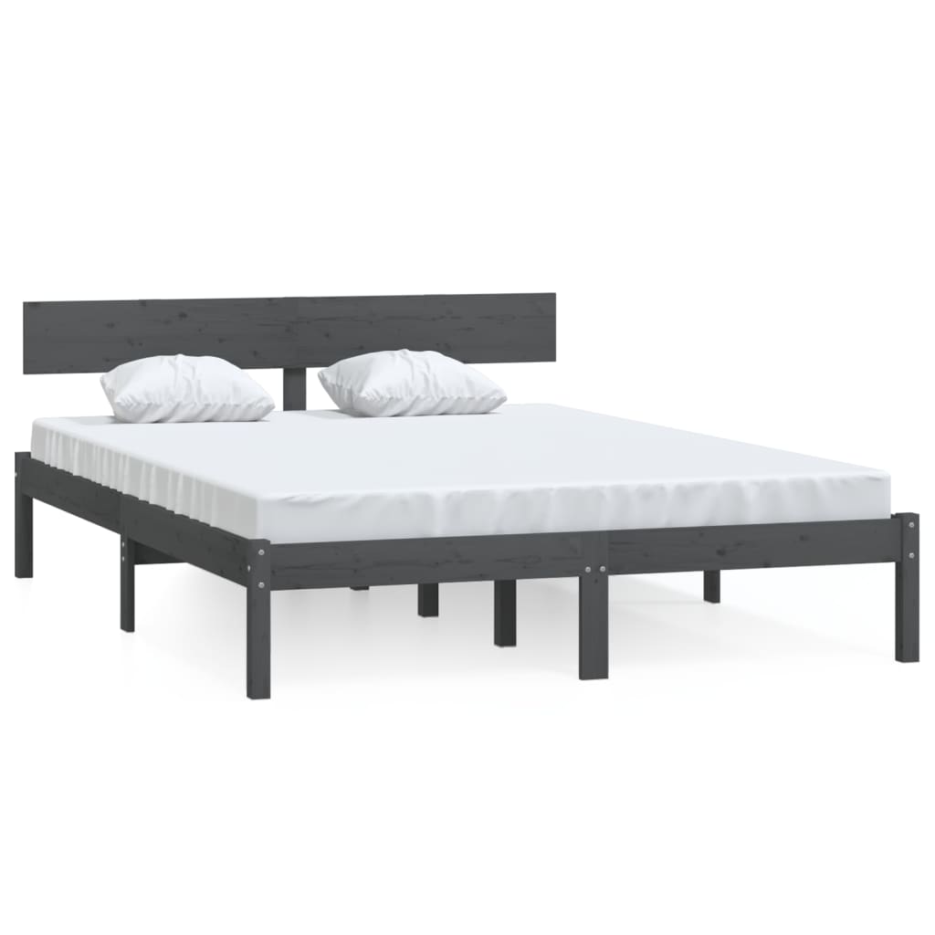 Sengeramme grå heltre furu 120x190 cm UK Small Double